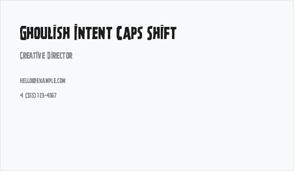 Ghoulish Intent Caps Shift Business Card