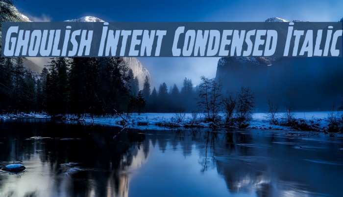 Ghoulish Intent Condensed Italic Font examples