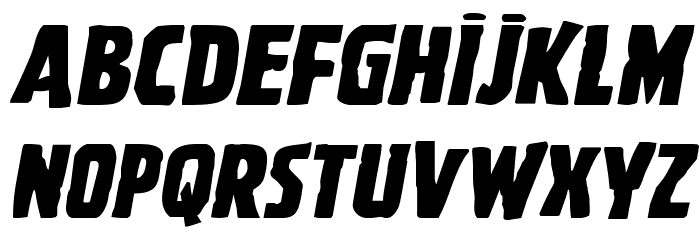 Ghoulish Intent Expanded Italic Font LOWERCASE