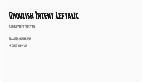 Ghoulish Intent Leftalic Business Card