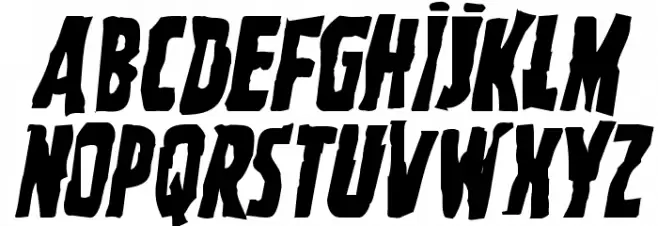 Ghoulish Intent Mangled Italic 字体 大写