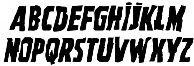 Ghoulish Intent Mangled Italic フォント 小文字