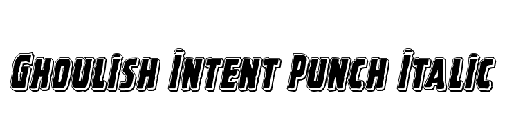Ghoulish Intent Punch Italic  Скачать бесплатные шрифты