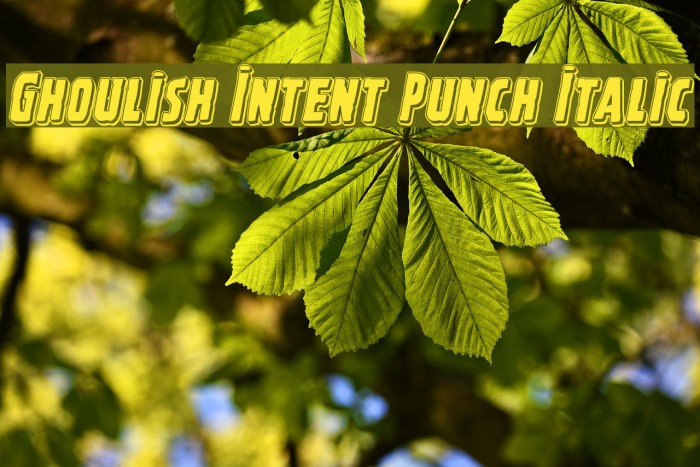 Ghoulish Intent Punch Italic Font examples