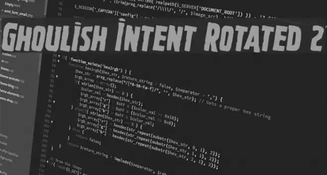 Ghoulish Intent Rotated 2 Font examples