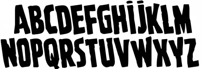 Ghoulish Intent Rotated フォント 大文字