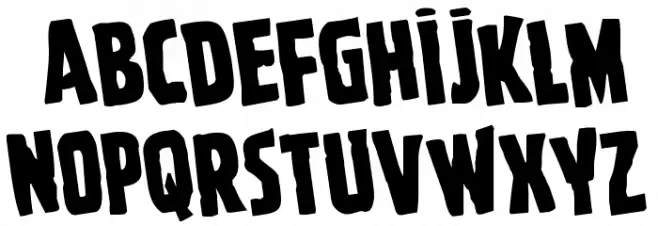 Ghoulish Intent Rotated Font Litere mici