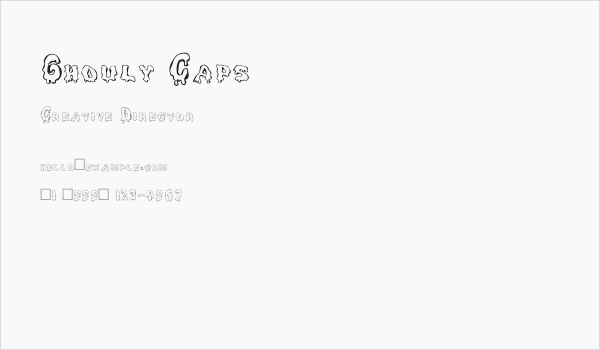 Ghouly Caps Business Card