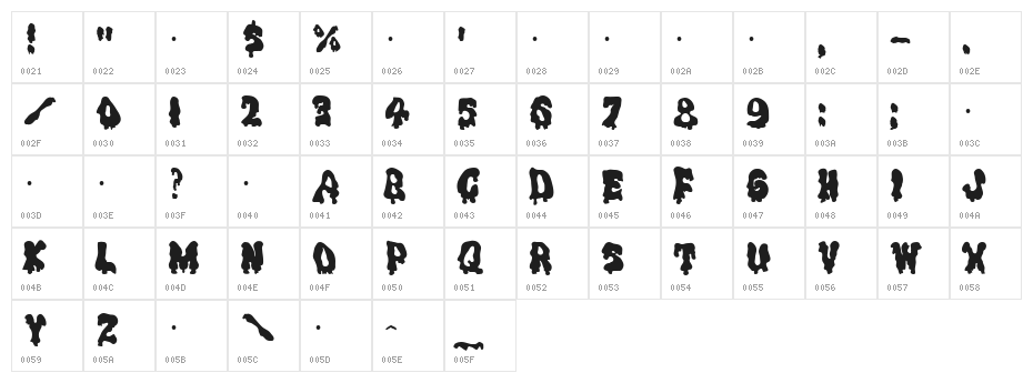 Ghouly Solid Character Map