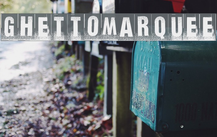 ghettomarquee Font examples