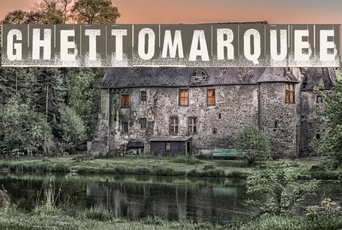 ghettomarquee Font examples