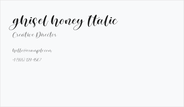 ghisel honey Italic Business Card