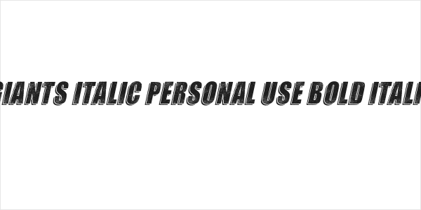 GIANTS ITALIC PERSONAL USE Bold Italic Logo