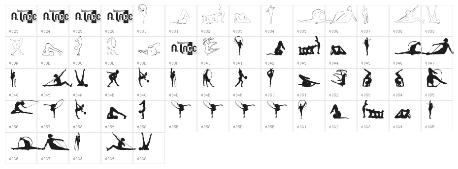 GIMNASIA Character Map