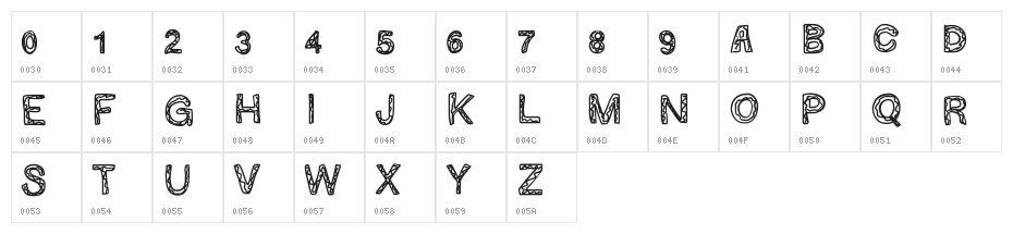 GINUMBER1 Character Map