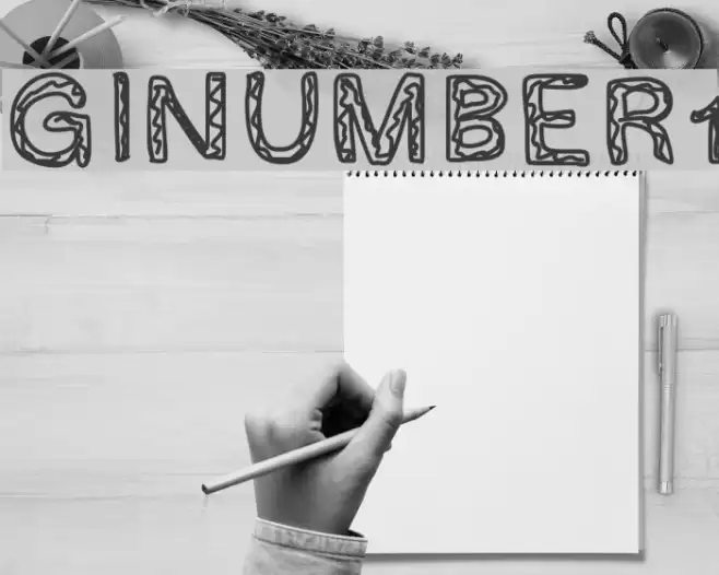GINUMBER1 Font examples