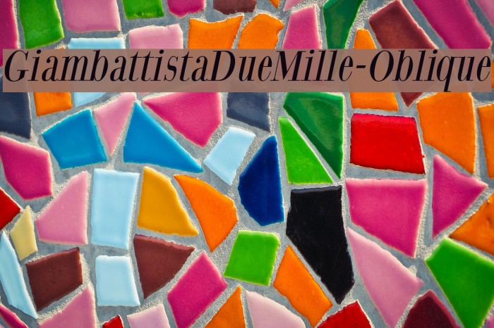 GiambattistaDueMille-Oblique Font examples
