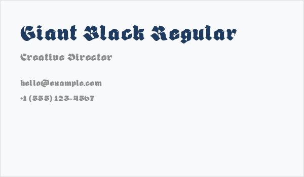 Giant Black Regular Business Card