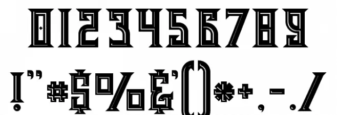 Giant Bold Inline Font OTHER CHARS