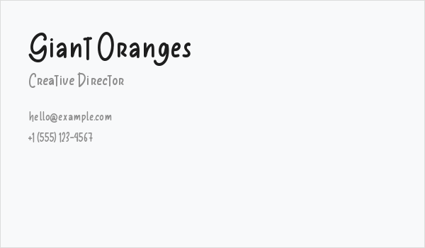 Giant Oranges Business Card