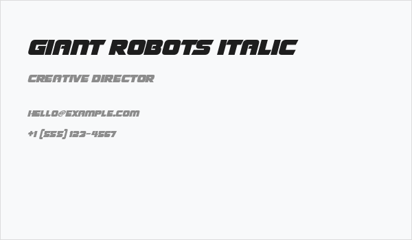 Giant Robots Italic Business Card