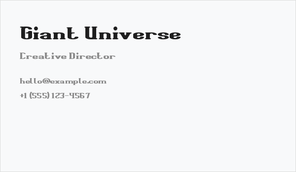 Giant Universe Business Card