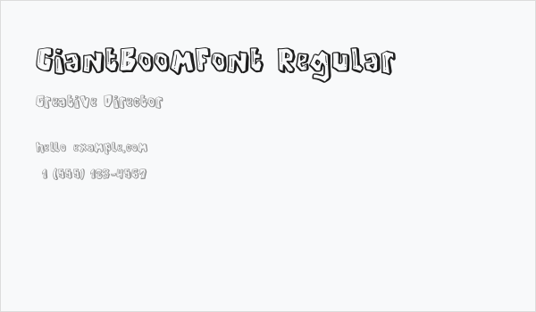 GiantBoomFont Regular Business Card