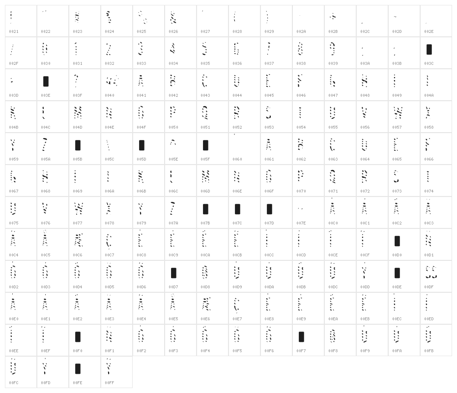 GiantTigersFront-Regular Character Map