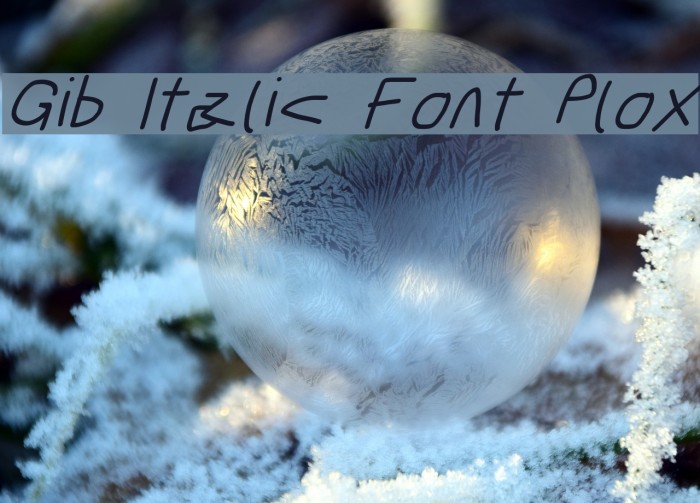 Gib Italic Font Plox Font examples