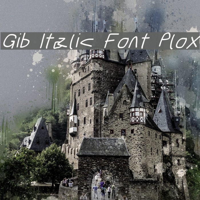 Gib Italic Font Plox Font examples