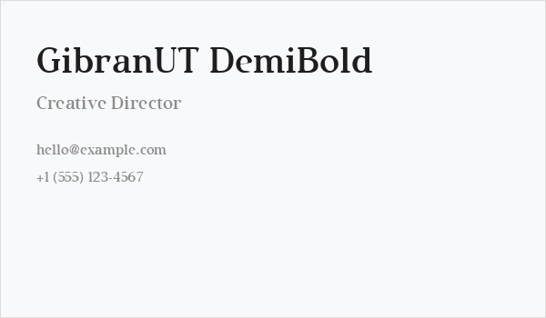 GibranUT DemiBold Business Card