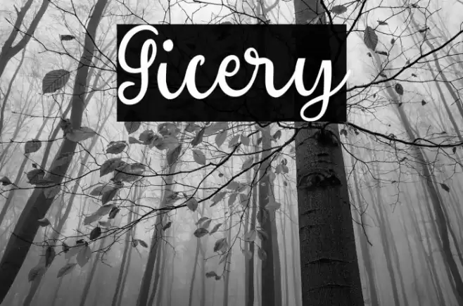 Gicery Font examples