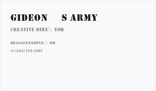 Gideon s Army  Business Card