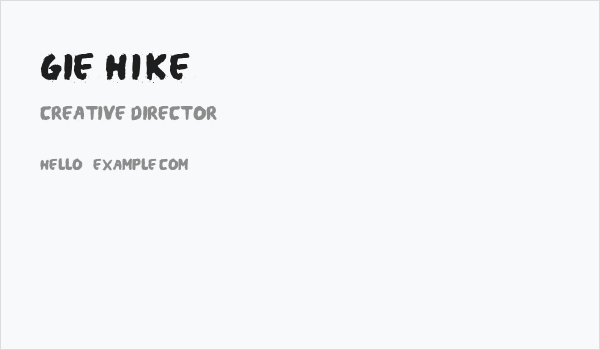 Gie Hike Business Card