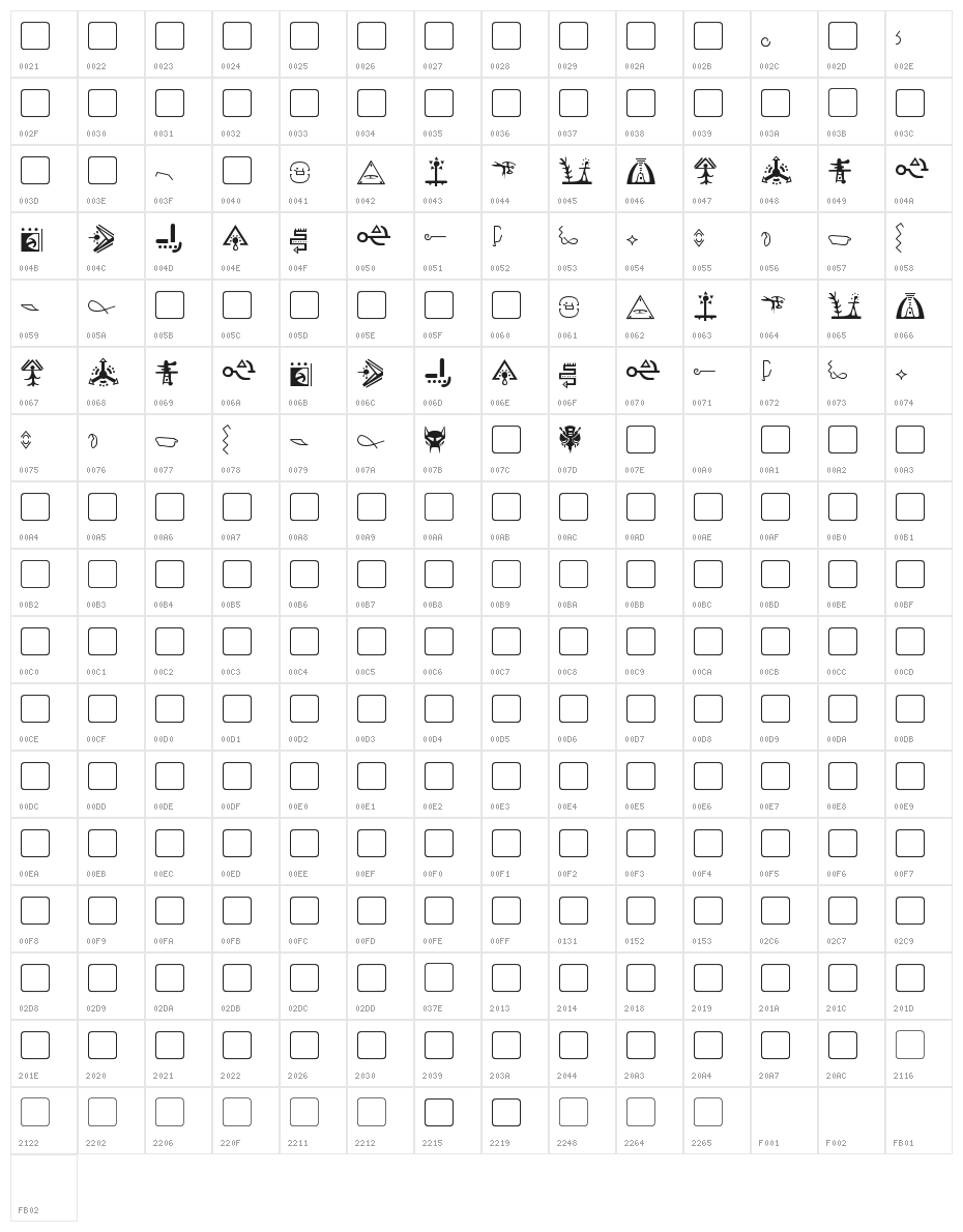 Giedi Golden Disk Character Map