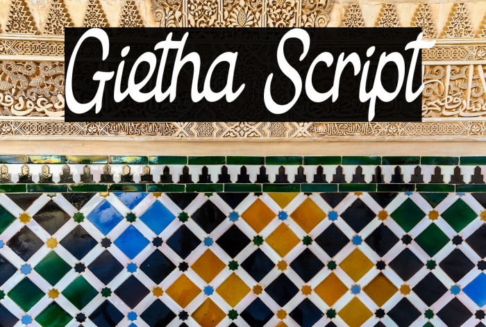 Gietha Script Font examples