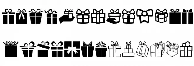 Gifts Icons Шрифта ВЕРХНИЙ