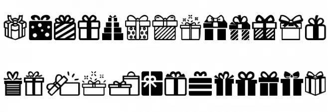 Gifts Icons خط أحرف صغيرة