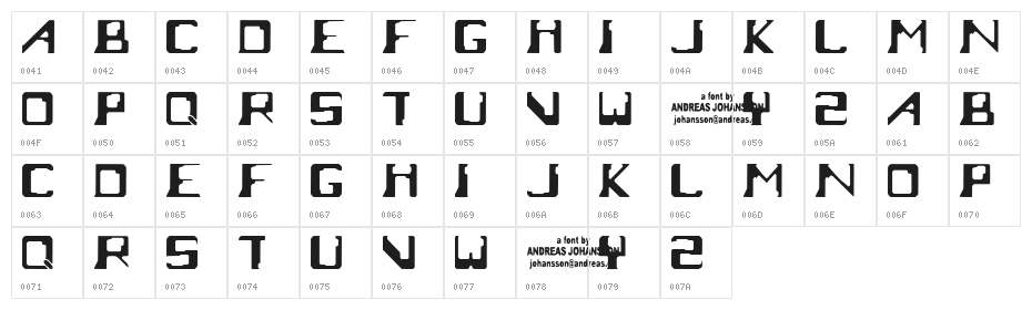 Giga66 Character Map