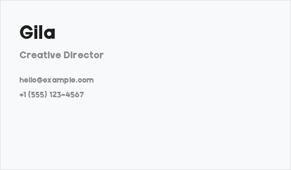 Gila Business Card