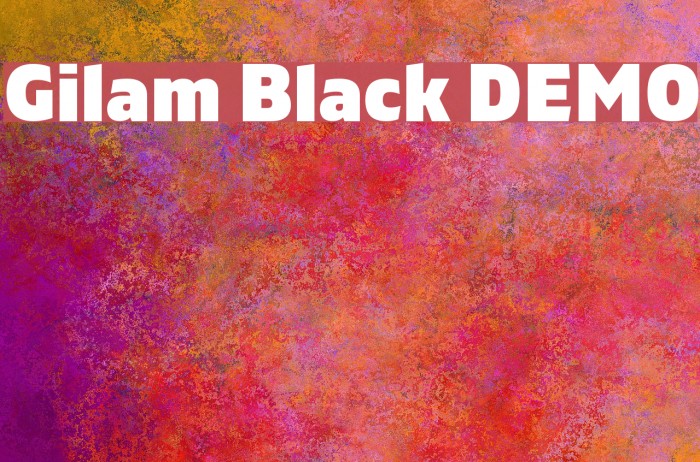 Gilam Black DEMO Font examples