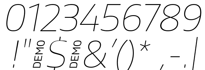 Gilam Thin Italic DEMO Font OTHER CHARS