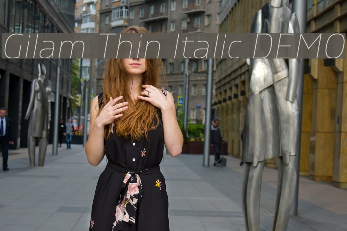 Gilam Thin Italic DEMO Font examples