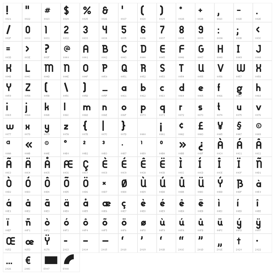 Gilbert Bold - Preview4 Character Map