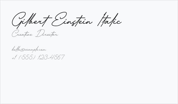 Gilbert Einstein Italic Business Card