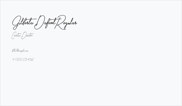 Gilberta Dafont Regular Business Card