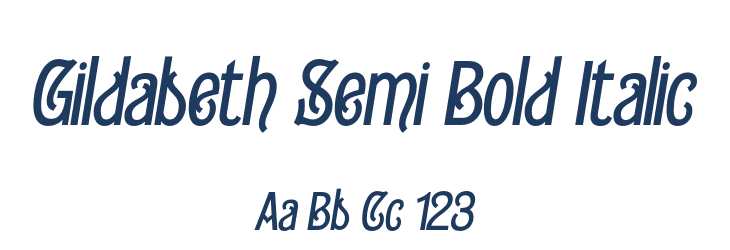 Gildabeth Semi Bold Italic Font Preview