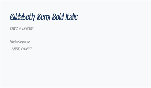 Gildabeth Semi Bold Italic Business Card