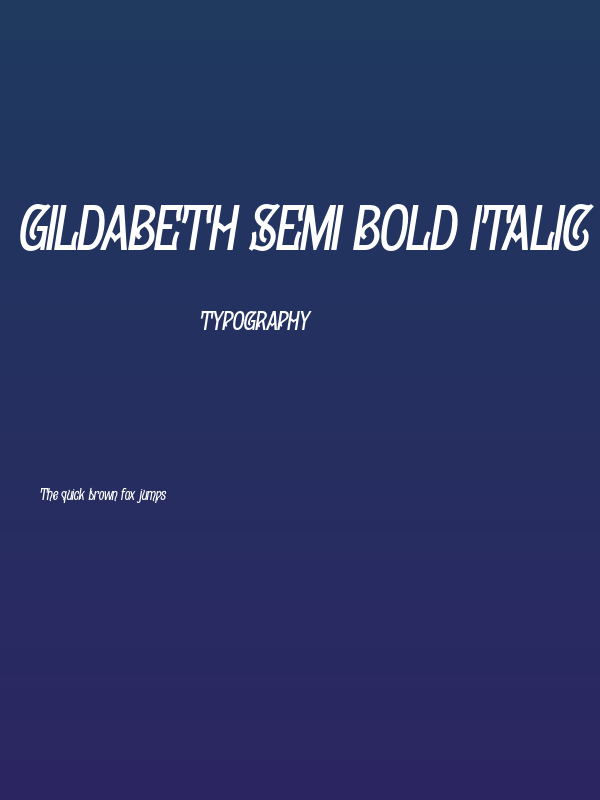 Gildabeth Semi Bold Italic Poster