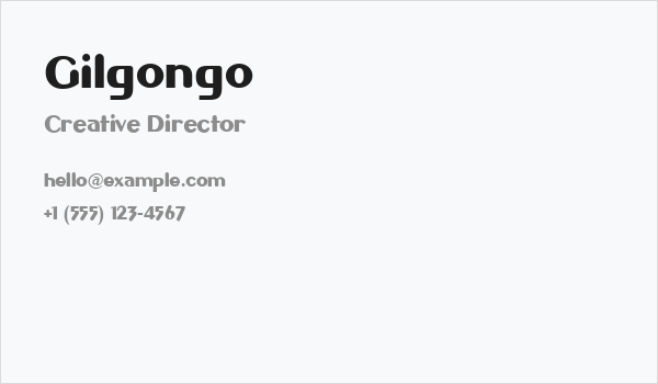 Gilgongo Business Card